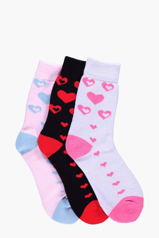 Molly Heart Thermal Slipper Socks 3 Pack